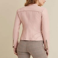 Noora Nova jakna za bicikliste Women sa ovratnikom BABY PINK PINKSKAN kožna jakna sa prekrivenim zakrpama
