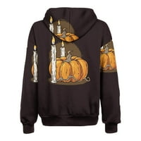 Duks Halloween za žene Zapadno duhovite majica Jesen jesen pulover Top dugih rukava s kapuljačom kapuljača