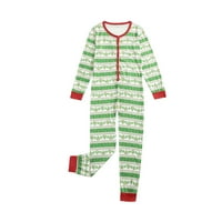 Roditeljski dječji pidžami postavio božićne elemente crtani životinjski tisak okruglih vrata zatvarač pulover toplo odijelo za spavanje