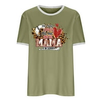 Uublik bejzbol mamine majice za žene majica Pulover Štampanje labavih vrhova za mamine poklone kratki