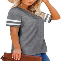 Ženski plus veličina kratki rukav V izrez Tunika Ležerne prilike ljetne majice u stilu