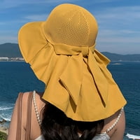 Yuwull Ljetni šeširi za žene Ženska kapu za sunčanje Širok poklopac za poklopac sa cvjetnim vrpcom za