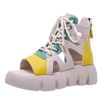 SNGXGN kvadratne kaubojske čizme za žene ušivene kvadratne nožne cipele za žene za žene, žute, veličine