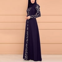 Xiuh Ženska haljina kaftana arapska Jilbab Abaya čipkasti šivanje maxi haljina ženske košulje plus haljine ljubičaste s