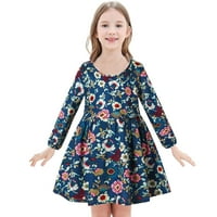Boriu Toddler Djevojka odjeća Toddler Kids Baby Girls cvjetni print casual a-line Twirly haljina party