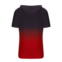 Leesechin Muška majica Clearence 3D gradijentni tiskani odjeća s kapuljačom s kapuljačom kratkih rukava
