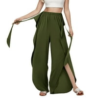 Teretne pantalone za žene Dressy Casual High Squik traka elastične struine labave joge duge pantalone