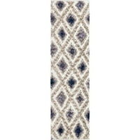 Orian pamučni repni prostirke za rep - ja Shag & Flokati Ivory Diamonds Crosshatch mekani papuljni tepih