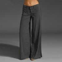 Ženske traperice Ženske čvrste boje tanke pantalone za mršavljenje, ležerni džep za mršavljenje multi-džepa