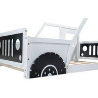 Twin Veličina platforme sa kotačima i prozorima, drveni platforma Okvir kreveta sa uzglavljenim i nožnim