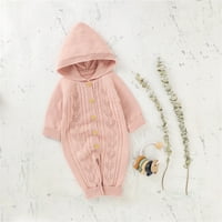 Gubotare Toddler pulover Duks džepanski šamsani zapetljive rubne djevojke Djevojke dječake i kombinezon, ružičasta 3- mjeseci