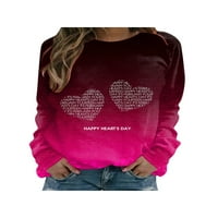 Ženska majica za Valentines dugih rukava s dugim rukavima od tiskani pulover