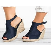 Woobling Womens Espadrilles Sandale Wedge Heel Platform Summer Ankleuppy Buckle Cipele