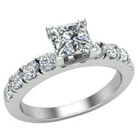 Dijamantni zaručni prstenovi za žene GIA certificirana princeza Solitaire Diamond Ring 18k bijelo zlato