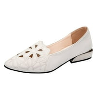 Sandale za žene Ljetna koža Retro Vintage Wone Visoke pete Kvadratna peta Okrugla ženska trska cipele