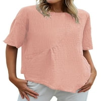 Kapreze Ženske obične ljetne vrhove Vintage Crew izrez pulover boemske tucijske majice bluza od pune