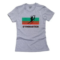 Bugarska olimpijska - gimnastika - zastava - silueta ženska pamučna siva majica
