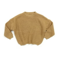 Baby Solid Casual Basic džemper, Crewneck debela djeca Slouchy meka vunene odjeće za dječake, djevojke