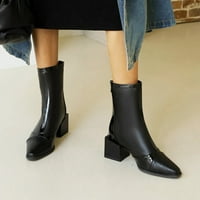 Ženske cipele s potpeticama - kožni božićni patentni zatvarač ženski Chelsea Boots Retro zimske čizme