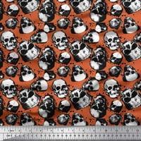 Soimoi pamučna kambrička tkaninska tkanina Horror lobanja Halloween tiskana zanata tkanina sa dvorištem
