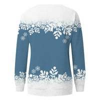 APEPAL ženski pulover Top pahuljica snjegovića za snježnu pahuljicu 3D Print Active Streetwear Bluze Blue L