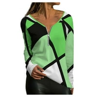 Ženski vrhovi plute V-izrez pluća Ležerne prilike modne majice s dugim rukavima Zeleni XL