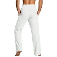 Zuwimk Muške hlače Ležerne prilike, Muški Slim Fit Porkchop Pocket Stretch Canvas Utility Pant White,