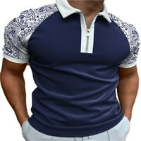 Capreze Ljeto Polo s kratkim rukavima za muškarce rever izrez Majica Atletic Boja blok Sport T majice