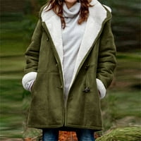 Absuyy kaputi za ženske dukseve Srednja dužina Topla vojska zelena veličine 3xl