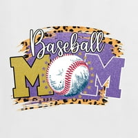 Bejzbol mama Cheetah Glitter Sports Muška grafička majica, Bijela, XX-velika