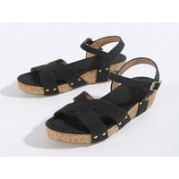 Oucaili ženske platforme sandale na plaži sandale sandale za gležnjeve casual cipele cork ljeto hodanje