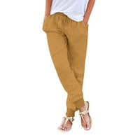 Puuawkoer ženske hlače navlaka natrag elastične strugove hlače casual pantalone sa džepovima, ležerne ženske hlače sa džepovima