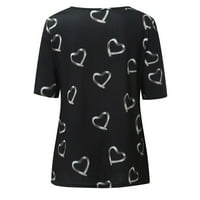 Valentinene majice za žene udobne casual bluze slatkim srcem vrhom od čipke Crochet odjeću za djevojčice
