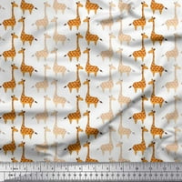 Soimoi Satin svilene tkanine Giraffe KIDS PRINT ŠIZANJE TRABNOG Dvorište širom