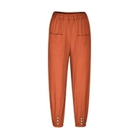 Oalirro pantalone za žene jesen sa džepom udobne duge pantalone za žene narančaste