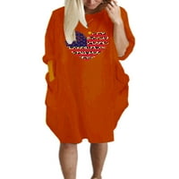 Ženska haljina s dugim rukavima, košulje za srce The Hares Orange 4xl