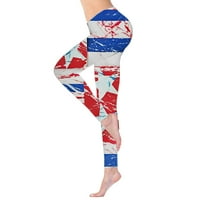 Tajice za žene ženske uske joge hlače Nezavisnosti Dan ispisa gamaše ženske gamaše