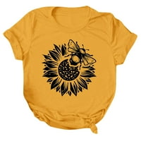Udobni vrhovi za žene modne pčele festivalske majice okrugli kratki rukav Tors casual ženska majica