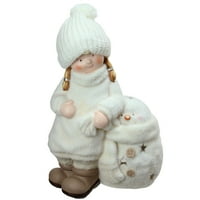 Northerlight 17. Bijeli tealight snjegović sa stojećom djevojkom Božićna držač svijeća
