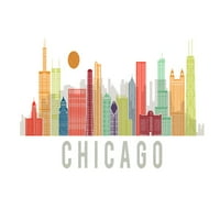 Chicago, Illinois, Gradska vektorska neprozirnost, bijela verzija