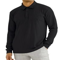 Colisha muške polo majice dugih rukava bluza rever na vrhu vrata redovno fit golf dugme dolje pulover