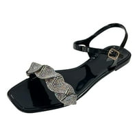 DMQupv haljina sandale za žene ravne sandale Diamonds TOE Sandale Modne cipele Obojene modne potporne
