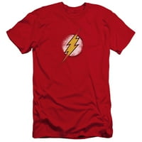 JLA - uništeni flash Logo - Premium Slim Fit majica kratkih rukava - X-velika