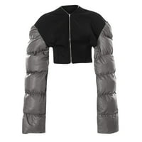 apsuyy ženski zimski kaput - prekriven patchwork patentni patentni jakni dugi rukav pamučni pamučni