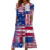 Žene 4. jula oblače dan nezavisnosti Američka zastava zastava za ispis ljetna ljuljačka plaža Pocket