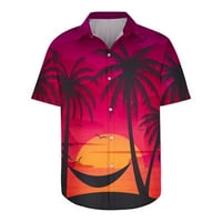 Muške havajske majice kratki rukav grafički print casual tropska majica na plaži Hot Pink veličine 5xl