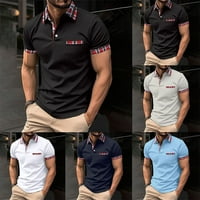 Muškarci T košulja COLLAR modni sport kratki rukav Ležerne tanke FIT formalne vrhove siva l