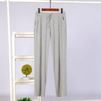 Muška pamučna labava kućni dres Soft Knit Pajama hlače Lounge hlače, siva 4xl veličina