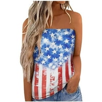Aueoeo 4. jula, Wome 鈥檚 vrhovi Patriotsko vintage USA zastava seksi bez leđa
