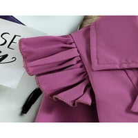 Binpure Kid Girl Proljetna odjeća, čvrsti kaputi za dugme dugmeta dugih rukava + pantalone sa vrećicom za remen